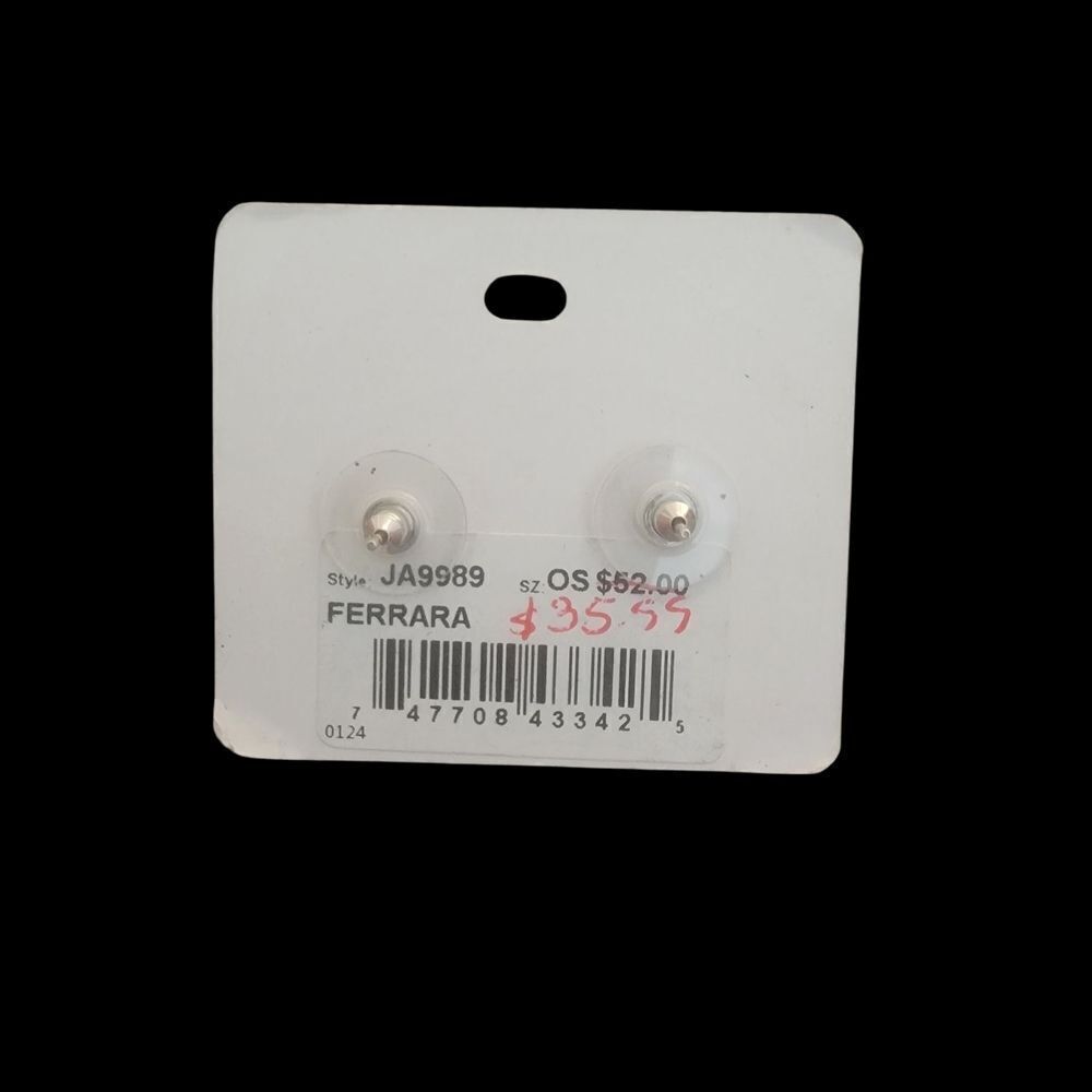 Brighton Gold and Red Stud Earrings - Picture 2 of 2